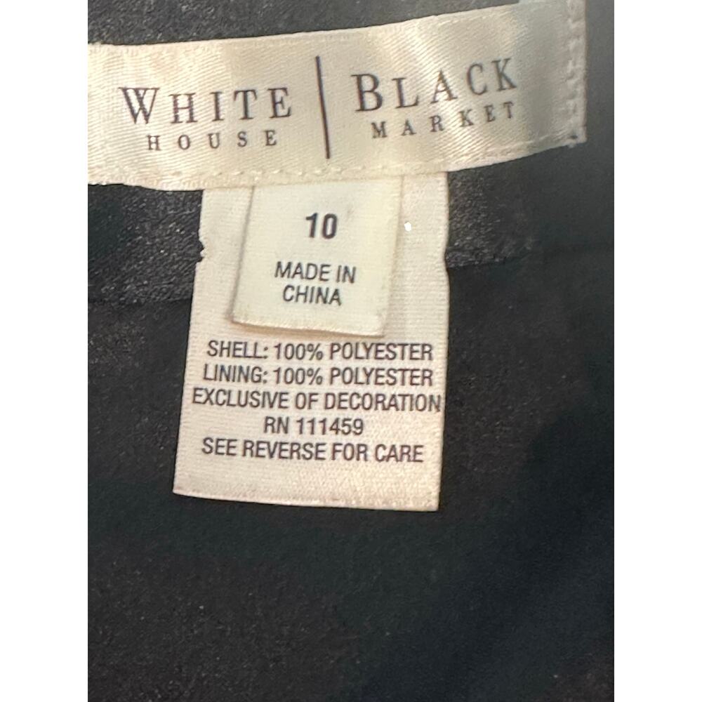 WHBM Strapless Black Floral Fit & Flare Cocktail Party Dress Size 10 - Picture 4 of 13